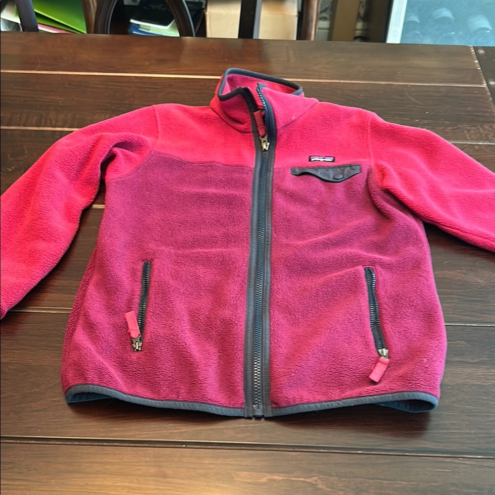 Patagonia Kids full zip fleece Jacket - Magenta and hot pink